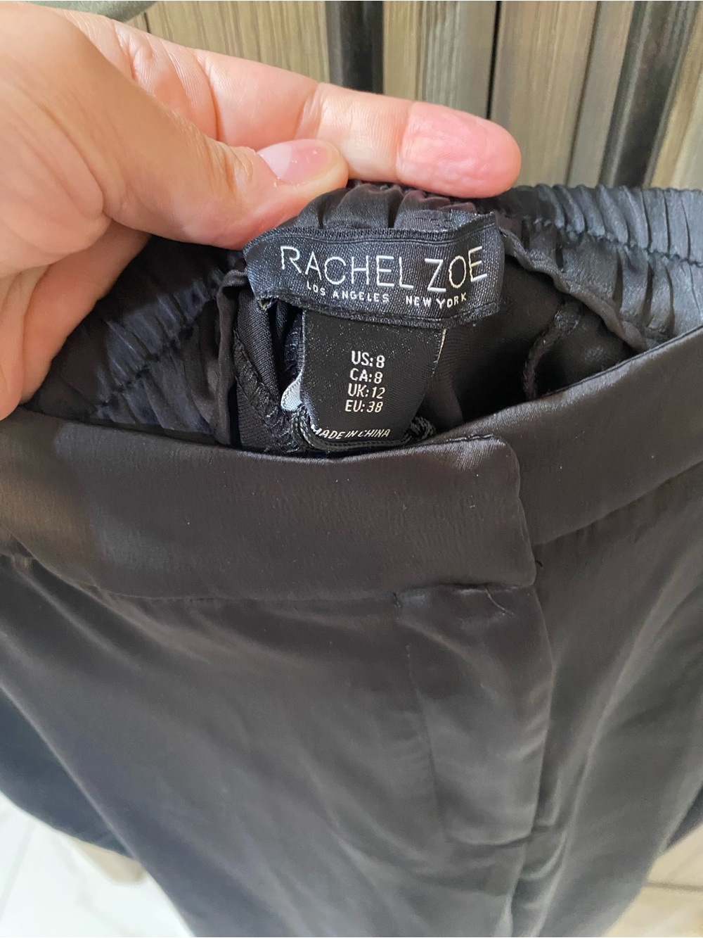 Rachel Zoe Black Satin Double-Breasted Blazer & Trousers with Gold Buttons - Picture 4 of 5